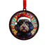 Cockapoo Black in Santa Hat Suncatcher Decoration